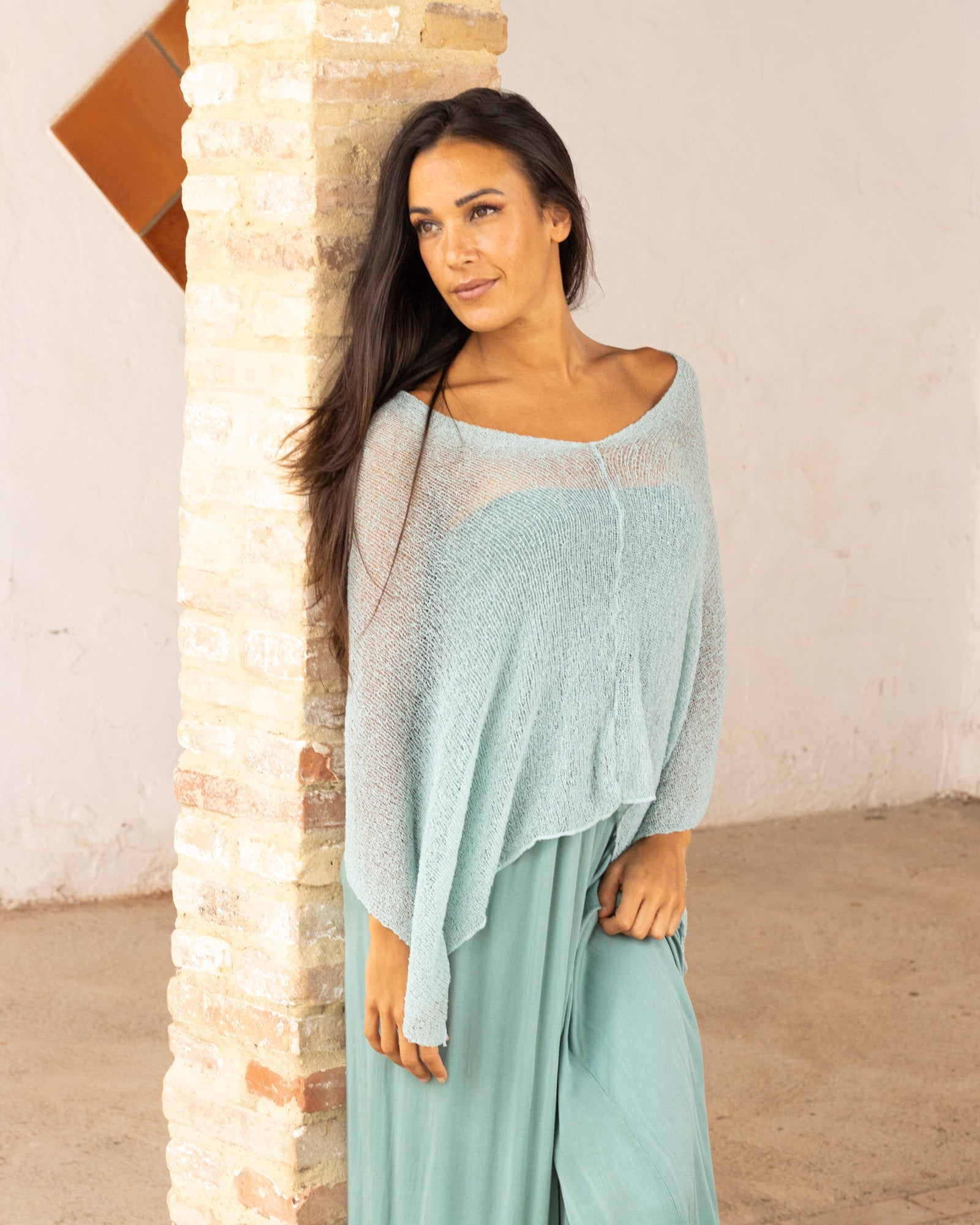 Ponchito versátil azul agua