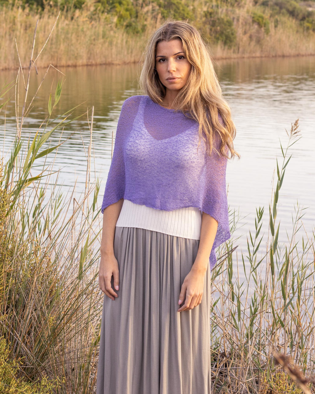 Ponchito versátil lavanda