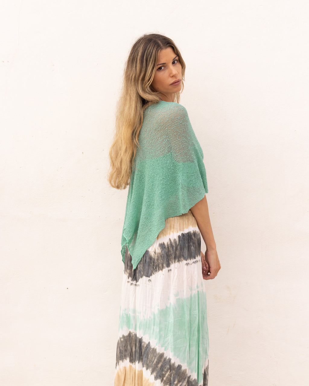 Ponchito versátil verde agua