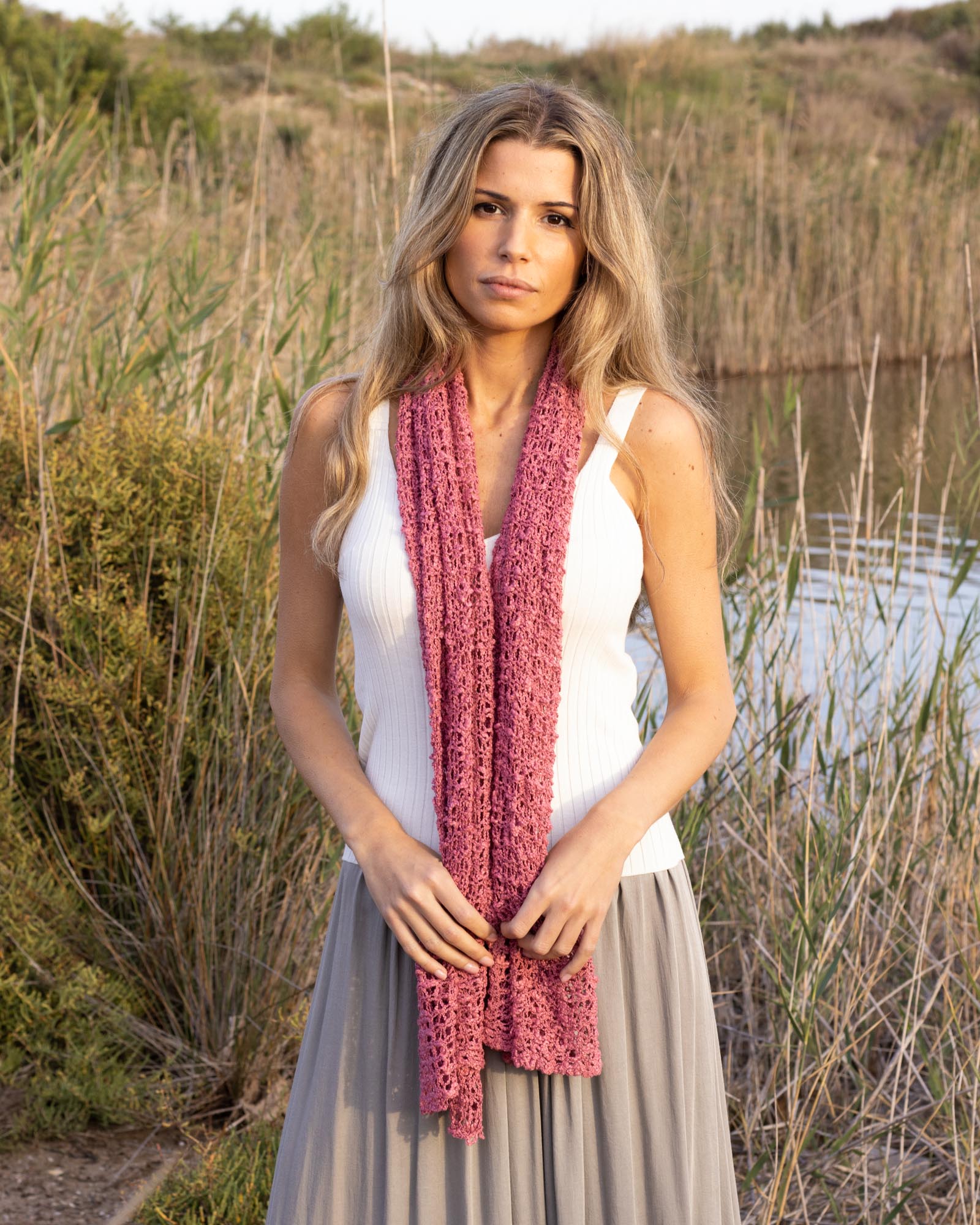 Poncho bohemio rosa antiguo