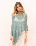 Poncho bohemio turquesa claro